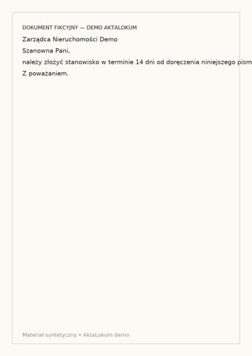 Pierwsza strona: Pismo — odpowiedź na reklamację.pdf
